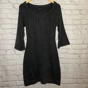 Connected Apparel Women's Boatneck Grey Midi Sweater Dress (Size S)